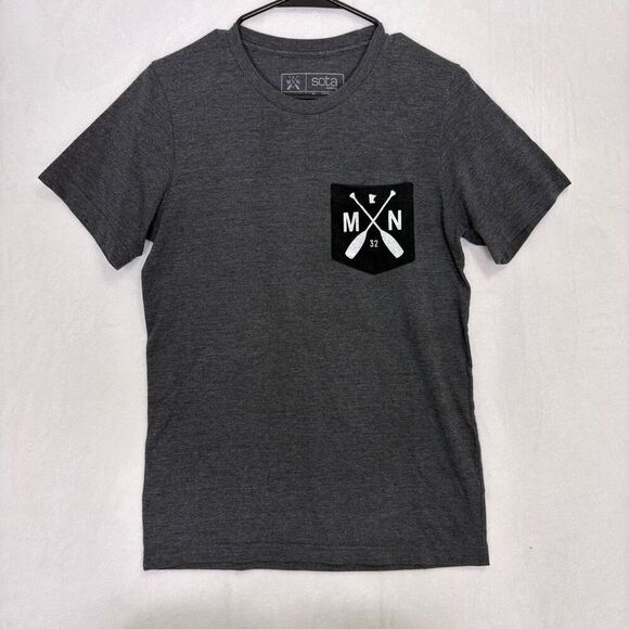 Sota Clothing Co Minnesota Grey Pocket T-Shirt Unisex Size Small - Picture 1 of 9